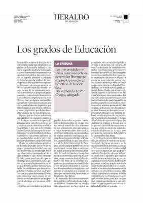 LOS GRADOS DE EDUCACION EN ARAGON